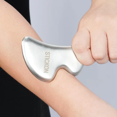2 in 1 Gua Sha Facial Tools Massage Scraper, Stainless Steel Acupuncture (STICKON-58), another view