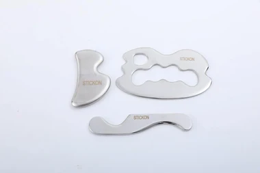 3 in 1 Stainless Stee Gua Sha Set, Scraping Massage Tools Kit & IASTM (STICKON-38), another view