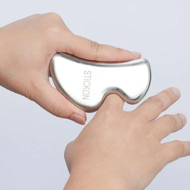 2 in 1 Gua Sha Facial Tools Massage Scraper, Stainless Steel Acupuncture (STICKON-58), another view